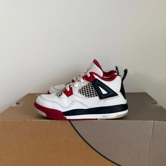 2012 Nike Air Jordan 4 ‘Fire Red’ Toddler Sneakers SZ 9 C - Picture 4 of 12